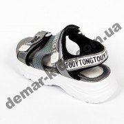 Детские босоножки Lilin Shoes B058-2-2 темное серебро большие